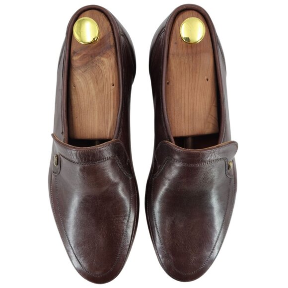 Vintage NEW Bruno Magli Italy Men 10 Brown Leather Dress Shoes Loafers Old Stock main image 5